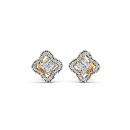 Venetian Clover Diamond Stud Earrings