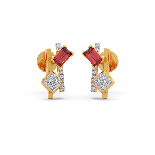 Blush Gemstone Linear Stud Earrings