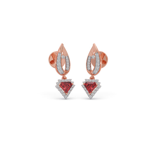 Eternal Blush Gemstone Drop Earrings - Rose