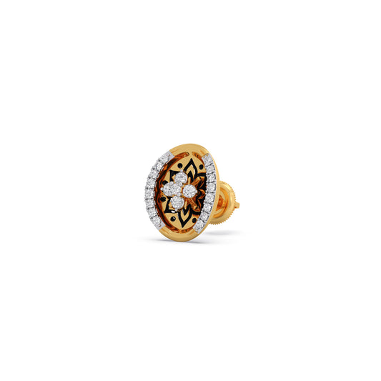 Regency Bloom Diamond Stud Earrings - Yellow