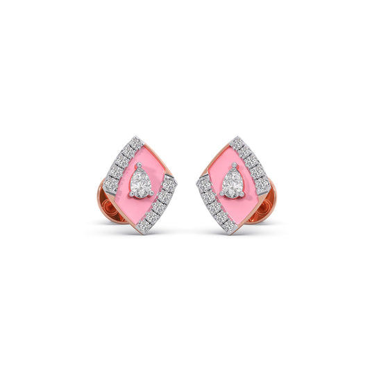 Cotton Candy Pear Earrings - Rose