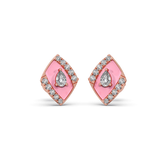 Cotton Candy Pear Earrings - Rose