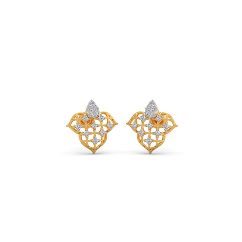 Royal Lattice Diamond Stud Earrings