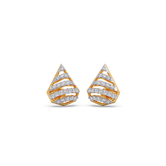 Prism Path Diamond Stud Earrings - Yellow