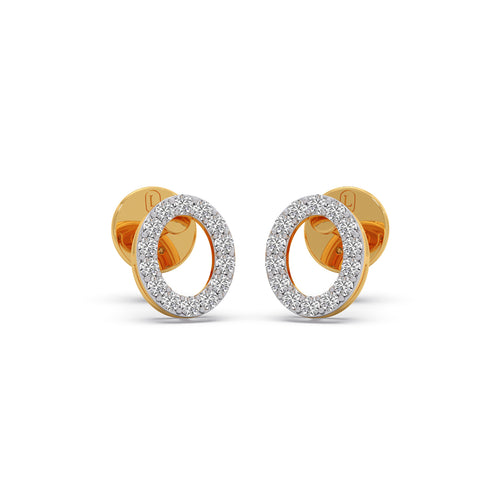 Oval Outline Diamond Earrings