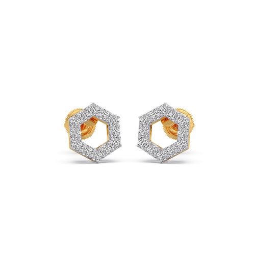 The HexFrame Diamond Earrings