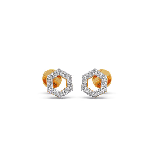The HexFrame Diamond Earrings