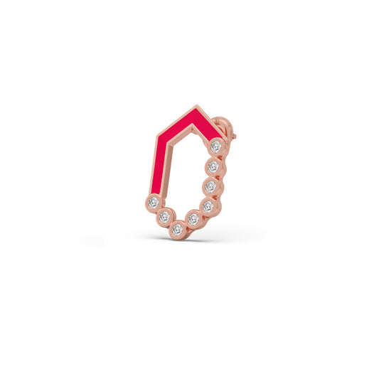 Hexa Pop Diamond stud Earrings - Rose