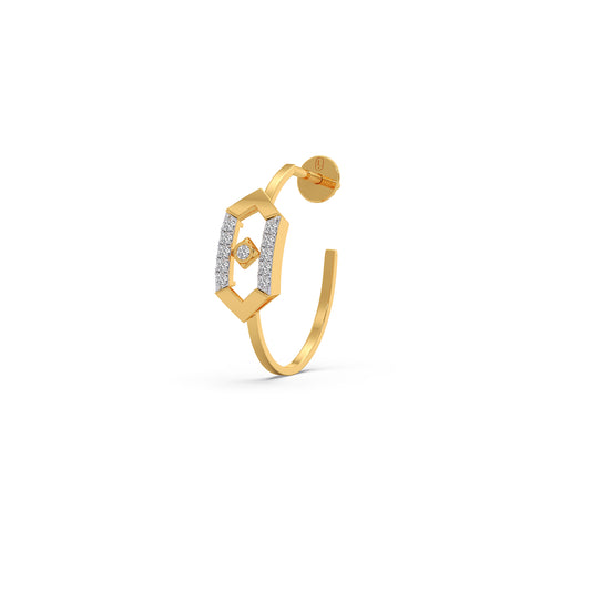 Hexora-Moving Diamond Nexus Hoop Earrings - Yellow