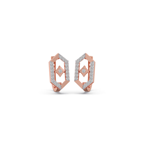 Hexa-Core Diamond Hoop Earrings