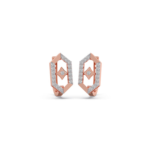 Hexa-Core Diamond Hoop Earrings