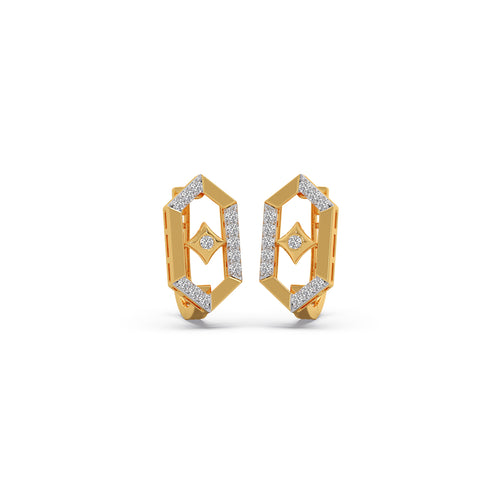Lattice Diamond Hoop Earrings