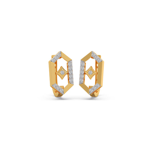 Lattice Diamond Hoop Earrings