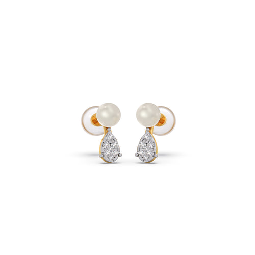 Pearl Dewdrop Diamond Drop Earrings