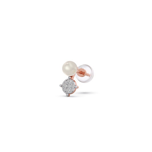 Everlasting Bloom Pearls Diamond Earrings - Rose