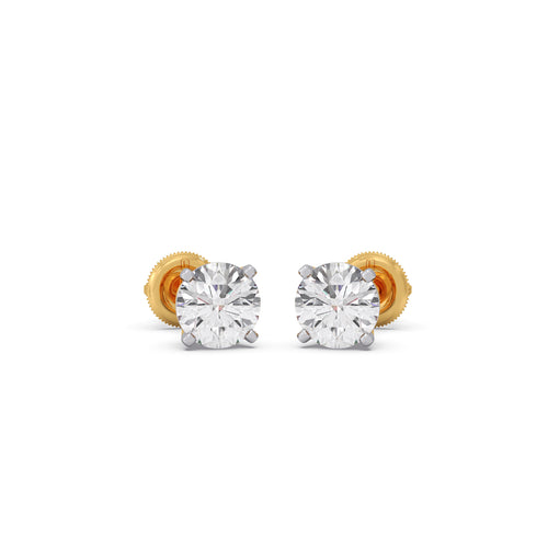 Pristine Round Solitaire Stud Earrings