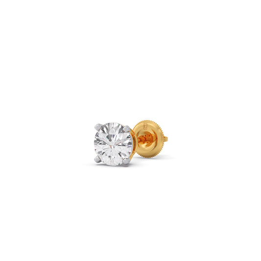 Pristine Round Solitaire Stud Earrings - Yellow