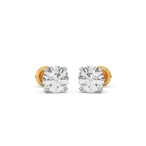 Minimalist Round Solitaire Stud Earrings