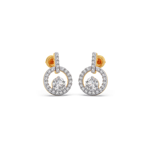 Celestia Halo Diamond Drop Earrings