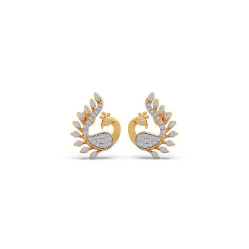 Majestic Peacock Diamond Earrings