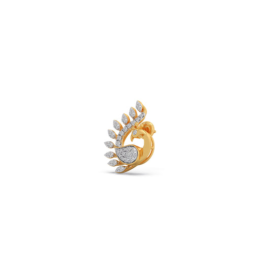 Majestic Peacock Diamond Earrings - Yellow