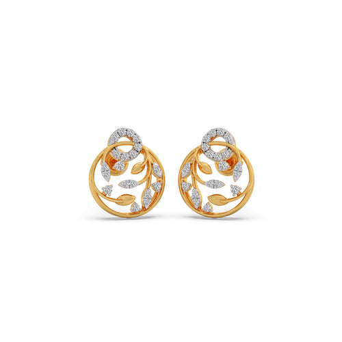 Gilded Arbor Diamond Stud Earrings