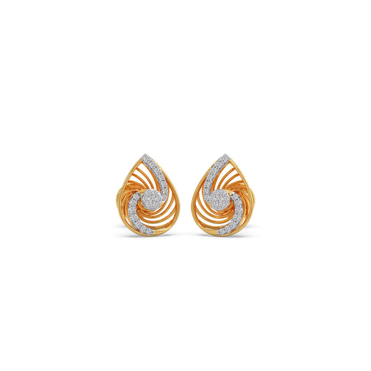 Eternal Swirl Diamond Stud Earrings - Yellow