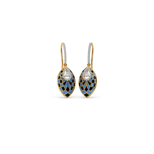 Azure Mosaic Diamond Dangle Earrings