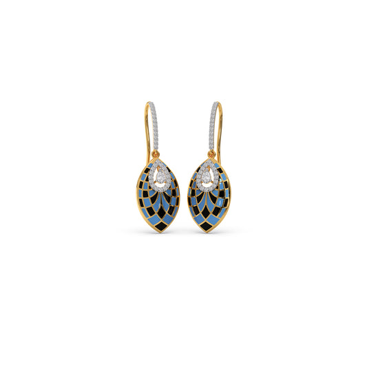Azure Mosaic Diamond Dangle Earrings - Yellow