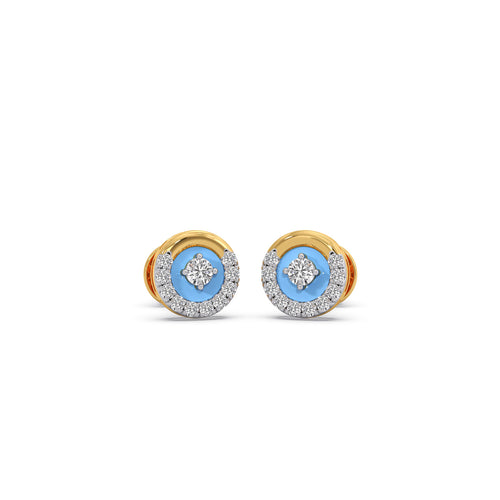 Cotton Candy Swirling Diamond Stud Earrings