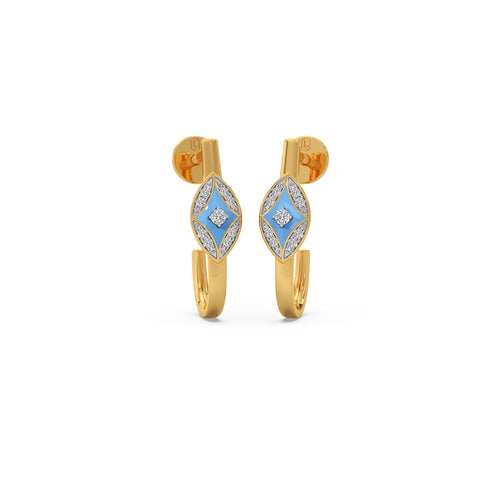 Cotton Candy Skyline Diamond J-Hoop Earrings