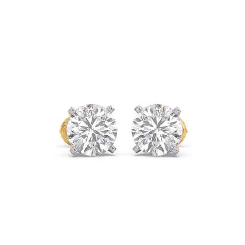 Accents Round Solitaire Stud Earrings