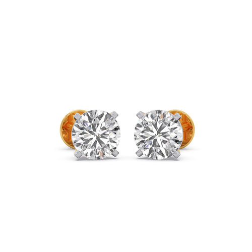 Accents Round Solitaire Stud Earrings