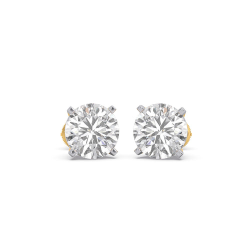 Lustrous Round Solitaire Stud Earrings