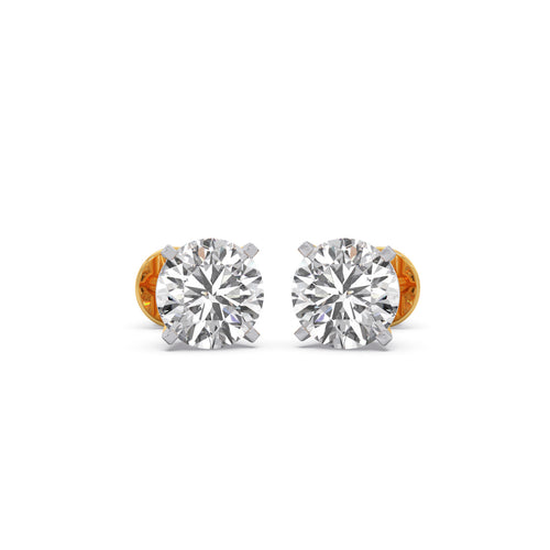 Lustrous Round Solitaire Stud Earrings