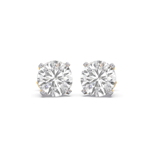 Luminous Round Solitaire Stud Earrings