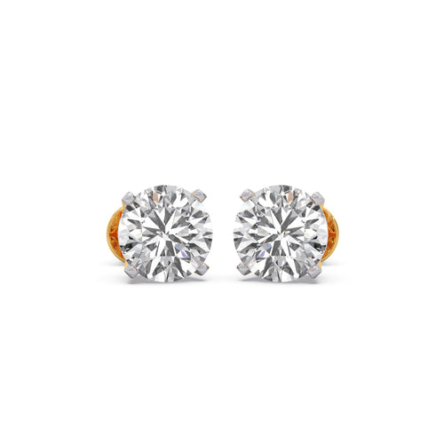 Luminous Round Solitaire Stud Earrings