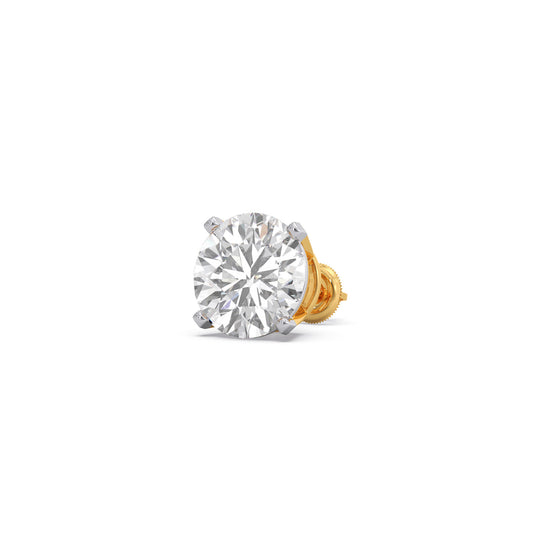 Luminous Round Solitaire Stud Earrings - Yellow