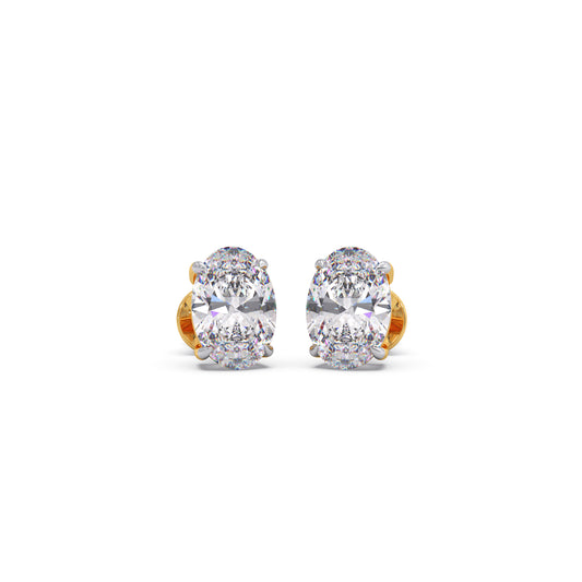 2ct Timeless Oval Solitaire Stud Earrings - Yellow