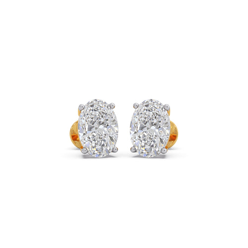 4ct Luminous Oval Solitaire Stud Earrings