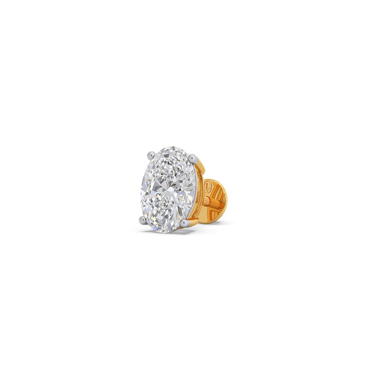 4ct Luminous Oval Solitaire Stud Earrings - Yellow