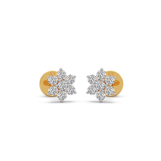 Nakshatra Celestial Round Diamond Stud Earrings - Yellow