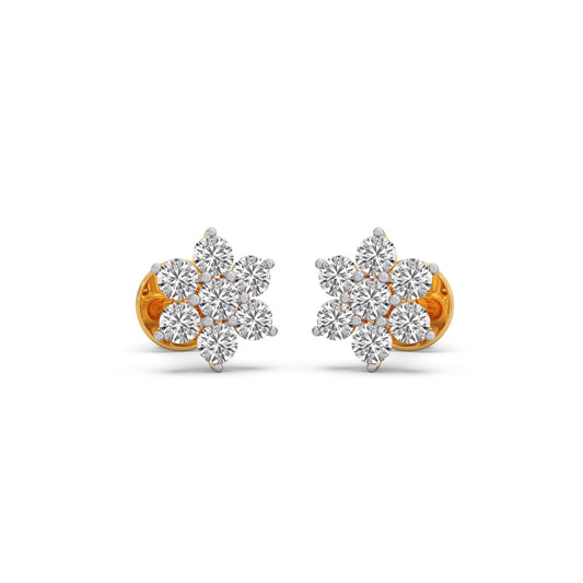 Nakshatra Dazzling Round Diamond Stud Earrings - Yellow