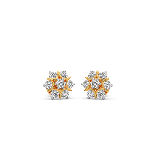 Nakshatra Floret Cluster Diamond Stud Earrings