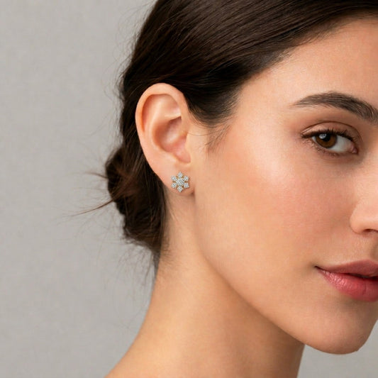 Nakshatra Bloom Cluster Diamond Stud Earrings - MQ_AI