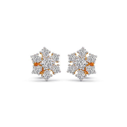 Nakshatra Snowflake Cluster Diamond Stud Earrings