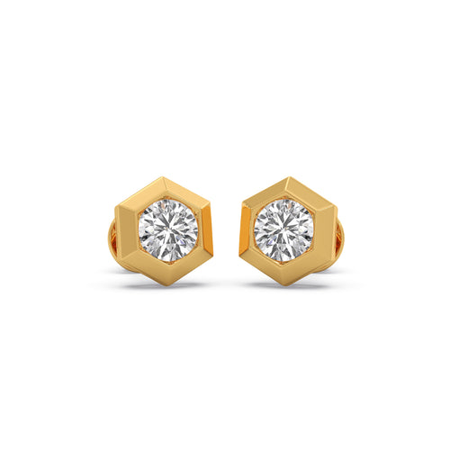 1.02 ct Cipher Round Solitaire Stud Earrings