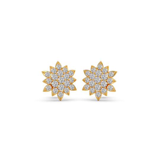 Nakshatra Aster Diamond Stud Earrings - Yellow