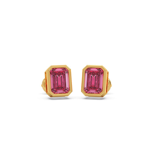 Chrome Emerald Coloured Lab Diamond Stud Earrings