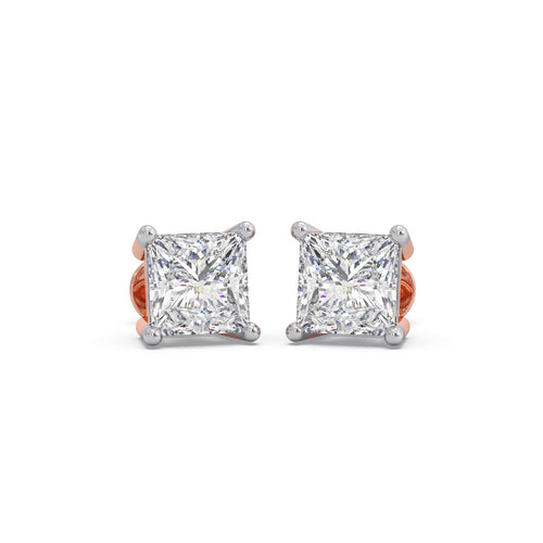 6 ct Timeless Princess Solitaire Stud Earrings